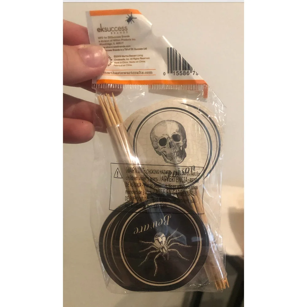NWT MARTHA‎ STEWART Holidays Halloween Party Food Picks Cupcake Picks Toppers